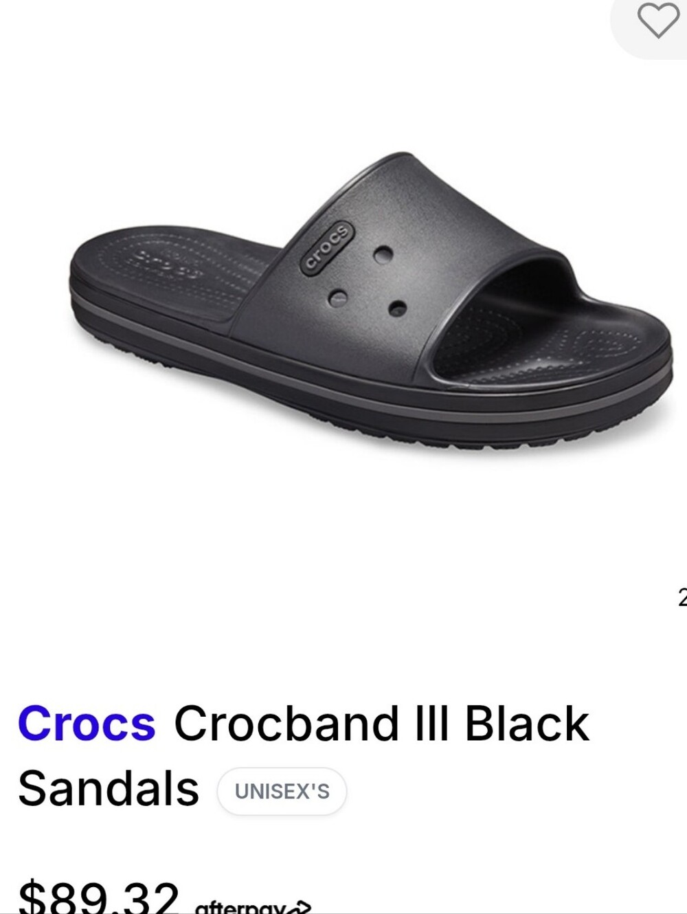 STUNNING CROCS Crocband III Men's Black Slide Sandals